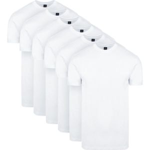 Suitable - Obra T-Shirt Hoge rond Hals Wit 6-Pack - Heren - Maat XXL - Regular-fit