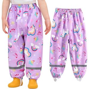 Allecto plus - Kinder regenbroek dierenprint wind- en waterdicht met reflector, maten 86-140