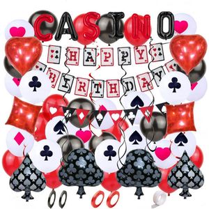 Joya Party® 66 Stuks Casino Feest Versiering Decoratie set | Thema Las Vegas | Poker Verjaardag Feest Versiering | Feestdecoratie