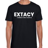 Extacy connecting people drugs fun t-shirt zwart voor heren - XTC drugs - kleding / outfit XL