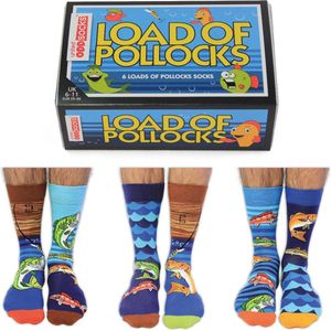 Verjaardag cadeau - Oddsocks - Mismatched socks - Cadeau doos met 6 verschillende load of pollocks Sokken - maat 39-46