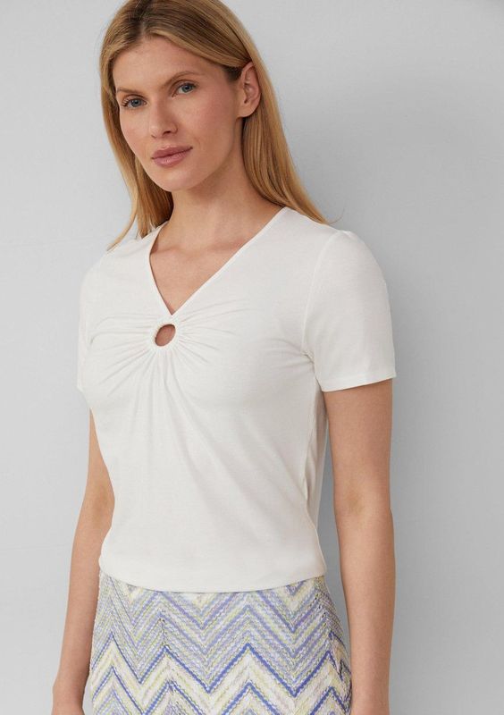 s.Oliver BLACK LABEL - T-shirt - Viscoseblend Jersey - Korte Mouwen