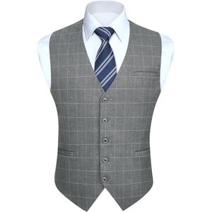 Geruit Formeel Gilet voor Heren - Geschikt voor Bruiloft en Feest