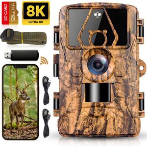 Frasco Wildcamera - 8K Ultra HD 60MP - WiFi en App - Incl. 128GB SD