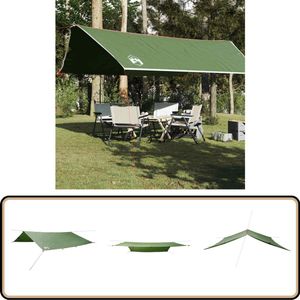 vidaXL Kampeerluifel - Waterdicht - 500x294 cm - Groen Kampeerluifel - Tentluifel - Overkapping - Campinguitrusting - Oxfordmateriaal