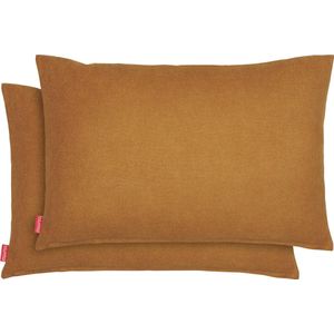 Blumtal Chenille Kussenslopen - Set van 2 - Zacht en met Blinde Rits - Kussenhoes 30 x 50, Pumpkin Spice - Bruin