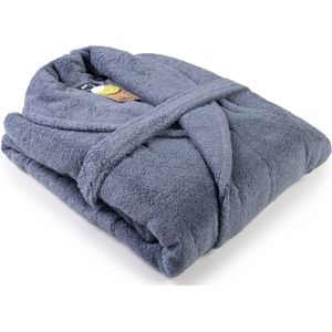 ARTG® Robezz - Badjas Sjaalkraag - 100% Badstof Katoen - Spijkerstofblauw - Jeans Blue - Maat XS