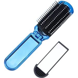 Opvouwbare Haarborstel - Blauw - Fashion Favorite - Spiegel/Inklapbaar