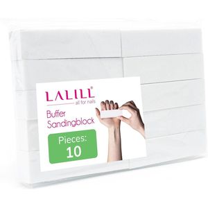 White Nagelvijl en Polijstblok - Geschikt voor Manicure - 10 Stuks - 9,5 x 2,5 x 2,5 cm
