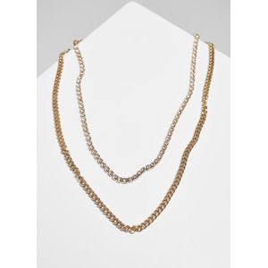 Urban Classics - Double Layer Diamond Necklace gold one size Ketting - Goudkleurig