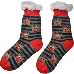 Clayre & Eef Kerstsokken one size Grijs Synthetisch Rendieren