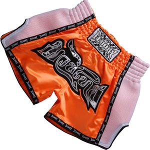 Fluory Muay Thai Shorts Kickboxing Oranje Wit maat XL