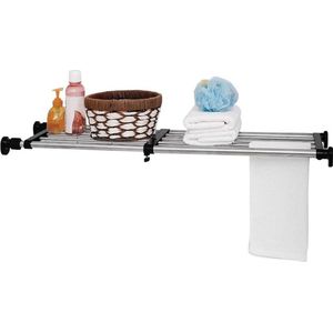 Uitbreidbare kast - opbergrek kledingkast organizer - lengte verstelbaar 2362 tot 100 cm - zwart