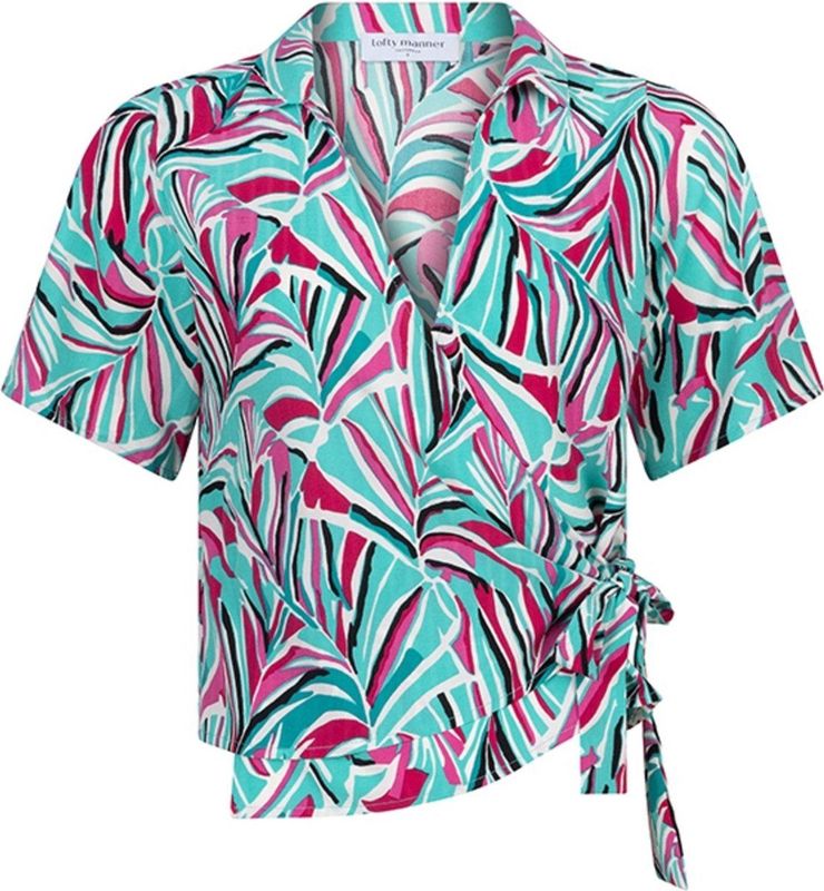 Lofty Manner - Blouse Julieta Pd04 777 - Palm Leaves Print - Dames