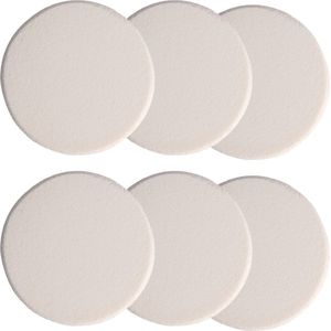 Intirilife 6x Make Up Spons Ronde Make-up Spons in wit - 5,5 cm diameter - 0,5 cm hoogte - Zachte beauty blender voor foundation en concealer poeder puff cosmetische make-up spons