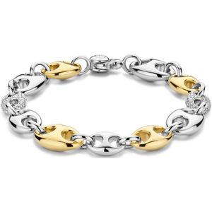 TI SENTO Dames Armband - 925 zilver - Zirkonia met geel verguld - Maat M - 23049ZY