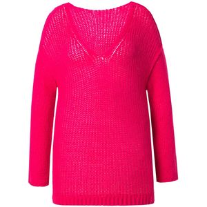 Angel of Style - Dames - Trui oversized ballonmouw V-hals - Neon bes - Maat 42