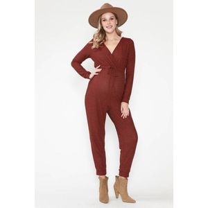 Querentia Maternity Jumpsuit V-neck Taupe maat S