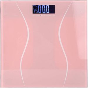 Digitale 180kg/400lb Badkamerweegschaal Met LCD-achtergrondverlichting en Automatische Uitschakeling (Roze)