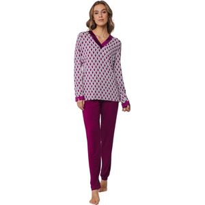 Pastunette pyjama dames - dark red print - 25242-320-2/283 - maat 44