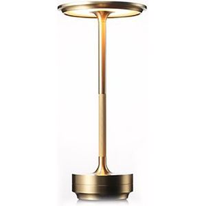 Oplaadbare Tafellamp - Draadloos Oplaadbare Lampen voor Binnen en Buiten - 3 Lichtstanden - Draadloos & Oplaadbaar - Touch - Industrieel - Goud