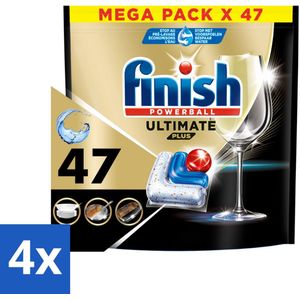 4 x Finish - Vaatwasmiddel - Ultimate Plus All in One Regular - Krachtige Alles-in-1 Reiniging - 47 capsules - Vaatwastablet - Vaatwasser Tabletten - Vaatwasser Reiniging - Vaatwasser Capsules - Alles-in-één Vaatwasmiddel