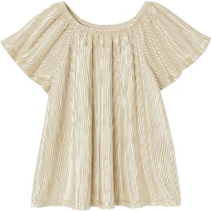 Blouse - Lamé - Ronde Hals - Vlindermouwen - 100% Polyester