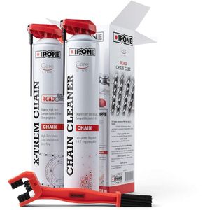 Reinigingsset voor straatmotoren met kettingreiniger en borstel, 750 ml