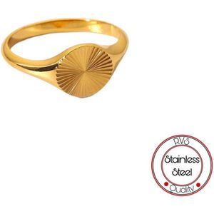 Soraro Rond Stralen Ring | 14K Goldplated | Soraro | Goudkleurig | 18 mm | Stralend | Vrouwen Cadeau | Cadeau voor Haar | Moederdag Cadeau