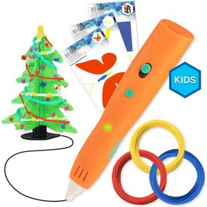 3D&Print 3D Pen Starterspakket Kinderen - 3D Pennen - XXL Set 50M PLC Filament Vullingen - Oranje
