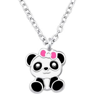 Joy|S - Zilveren panda hanger met ketting - 39 cm + 3 cm extension