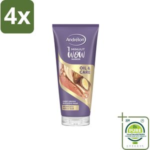 Andrélon - Oil & Care - Haarmasker - 180 ml - Voordeelverpakking - 4 stuks - Haar masker - Droog haar