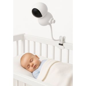 Universele Babyfoon Houder – Verstelbare Babyfoon houder met Klem – Flexibel Statief voor Babyfoon – 360° Draaibare Babycamera Standaard – Stevige Bevestiging voor Ledikant & Wieg – Wit