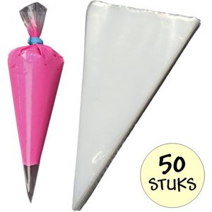 50x Wegwerp Spuitzak Polyethyleen - Icing Bag - Puntzak - Snoepzak - 30x16cm - Traktatie Zak - Snoepzak - Extra Stevig - 16x30cm - 50 Stuks