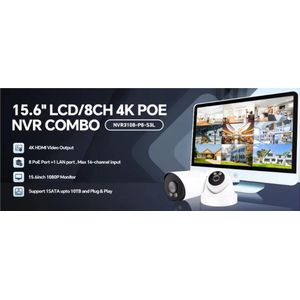 JL - 8CH 4K POE 15.6'' LCD NVR COMBO