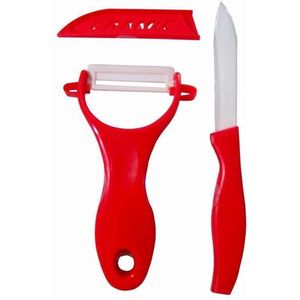 Excellent Houseware Keramische schilmessen (rood)