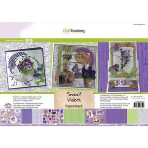 CraftEmotions Paper stack Sweet Violets 11 vel A4