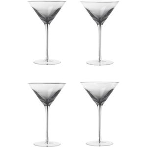 Broste Copenhagen Smoke collectie set van 4 Martini glazen handgeblazen in geschenkverpakking - 20 cl