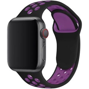 Sportband Apple Watch Bandje Roze Zwart 42/44/45/49 mm – Series 1/2/3/4/5/6/7/SE/ en Ultra