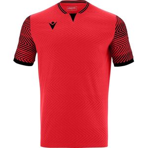 Macron Tureis Shirt Korte Mouw Heren - Rood / Zwart | Maat: 4XL