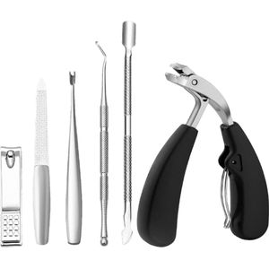 Nagelknipper Set Met Nagelvijl - Professionele Nagelknipper - Nail Clipper - Teennagels En Vingernagels - Teennagelknipper - Nagelset Tegen Kalknagels - Ergonomisch Ontwerp - Voor Dikke Nagels - 6 Stuks