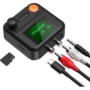 Bluetooth-adapter 3-in-1 Ontvanger 14 inch Scherm Draadloze Audio-adapter met Aux 3.5mm & RCA-kabel voor Autoradio Thuisstereo Hoofdtelefoon