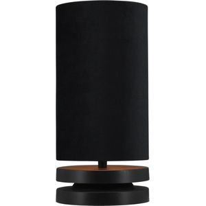 Tafellamp Livio zwart - Ø 15 cm - kap velours zwart