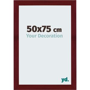 Puzzellijst 50x75 cm - Wijnrood Geveegd - Puzzellijst 500-1000 stukjes - MDF Fotolijst - Mura