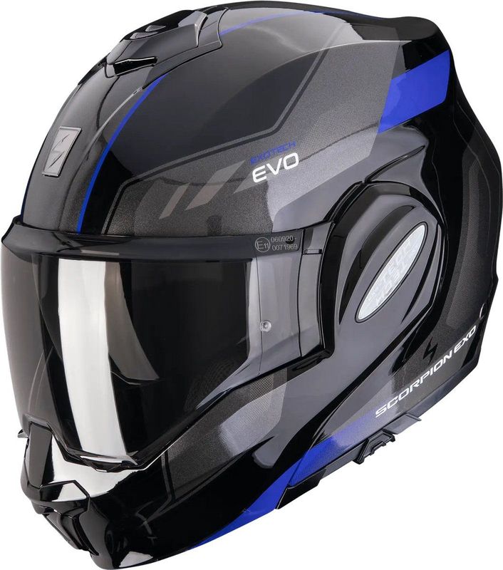 Scorpion Exo-Tech Evo Socius Black Blue - Systeemhelm - Maat S - Motorhelm - ECE 22-06 gekeurd