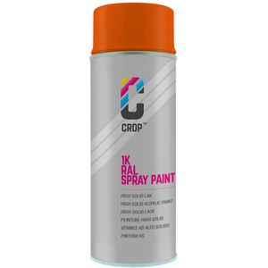 CROP Spuitbus RAL 2004 Zuiver Oranje - Mat - 400ml - Spuitbus verf Oranje - 100% kleurecht - Sneldrogend - Binnen & Buiten - RAL2004