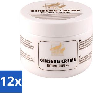12 x Goldline - Bodycrème - Natural Ginseng - Verzorgend & Versterkend - 250 ml - Bodycrème - Ginseng - Huidverzorging - Hydraterende Crème - Revitaliserende Crème