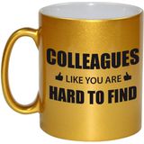 Personeel / werknemer cadeau mok / beker goud -colleagues like you are hard to find - Collega bedankt cadeau