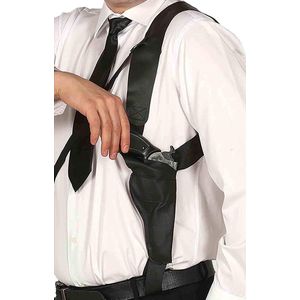 FUNIDELIA Pistool met holster voor vrouwen en mannen - One Size - Zwart