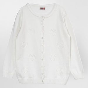 Minora Baby Vest voor Meisjes en Jongens-Cardigan Kinder Winterkleding- Gebreide Baby Trui met Lange Mouwen, 2 Jaar- Wit-Sinterklaas cadeautjes